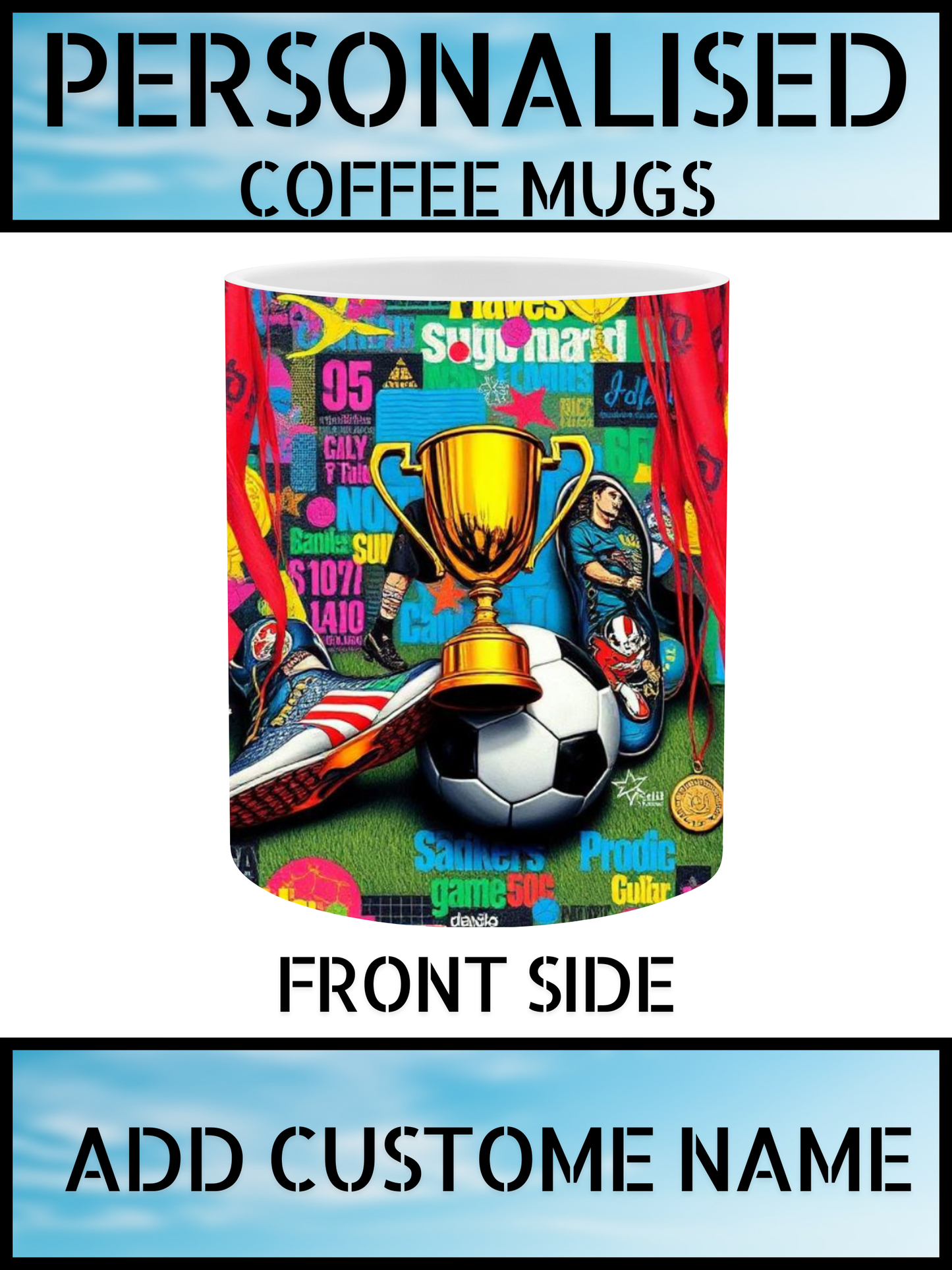 Football Design Mug – Personalised Gifts for Him | Best Value