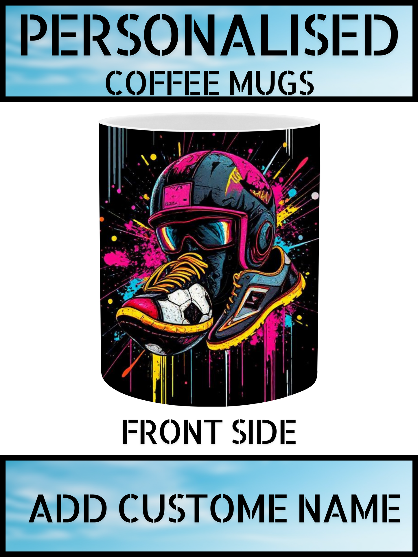 Unique Style Football Pattern – Coffee Mugs & Cups | Ideal Gift