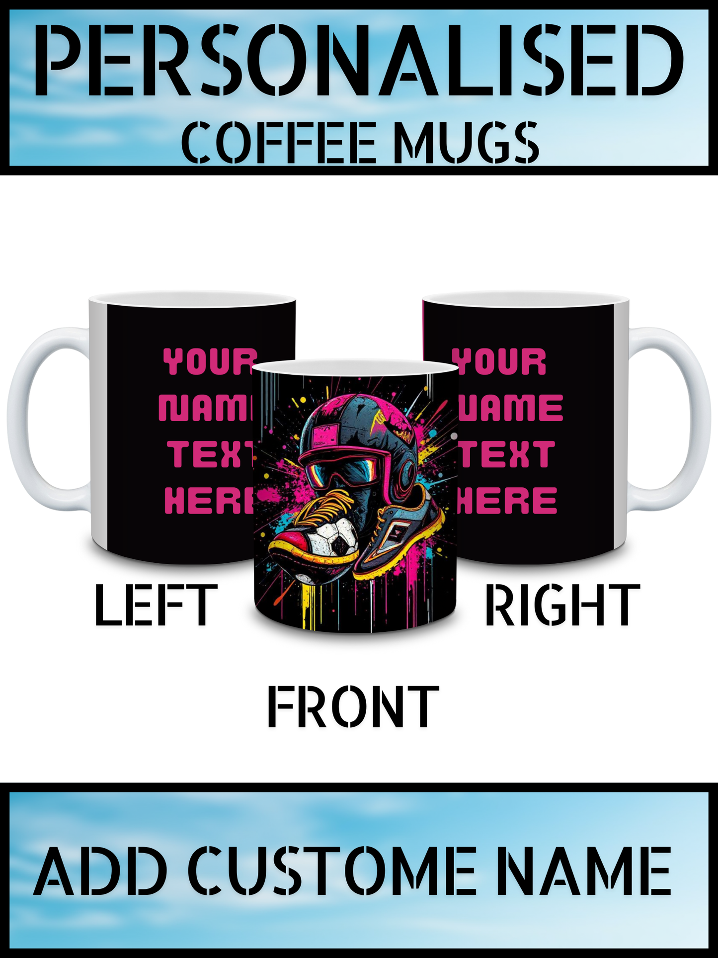 Unique Style Football Pattern – Coffee Mugs & Cups | Ideal Gift