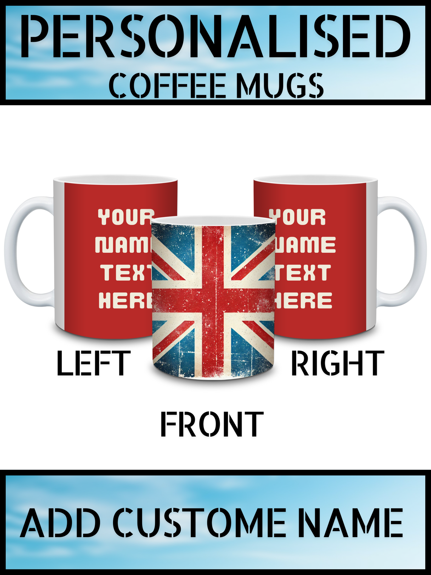 Personalised Union Jack Coffee Mug – UK Printed | NKB London