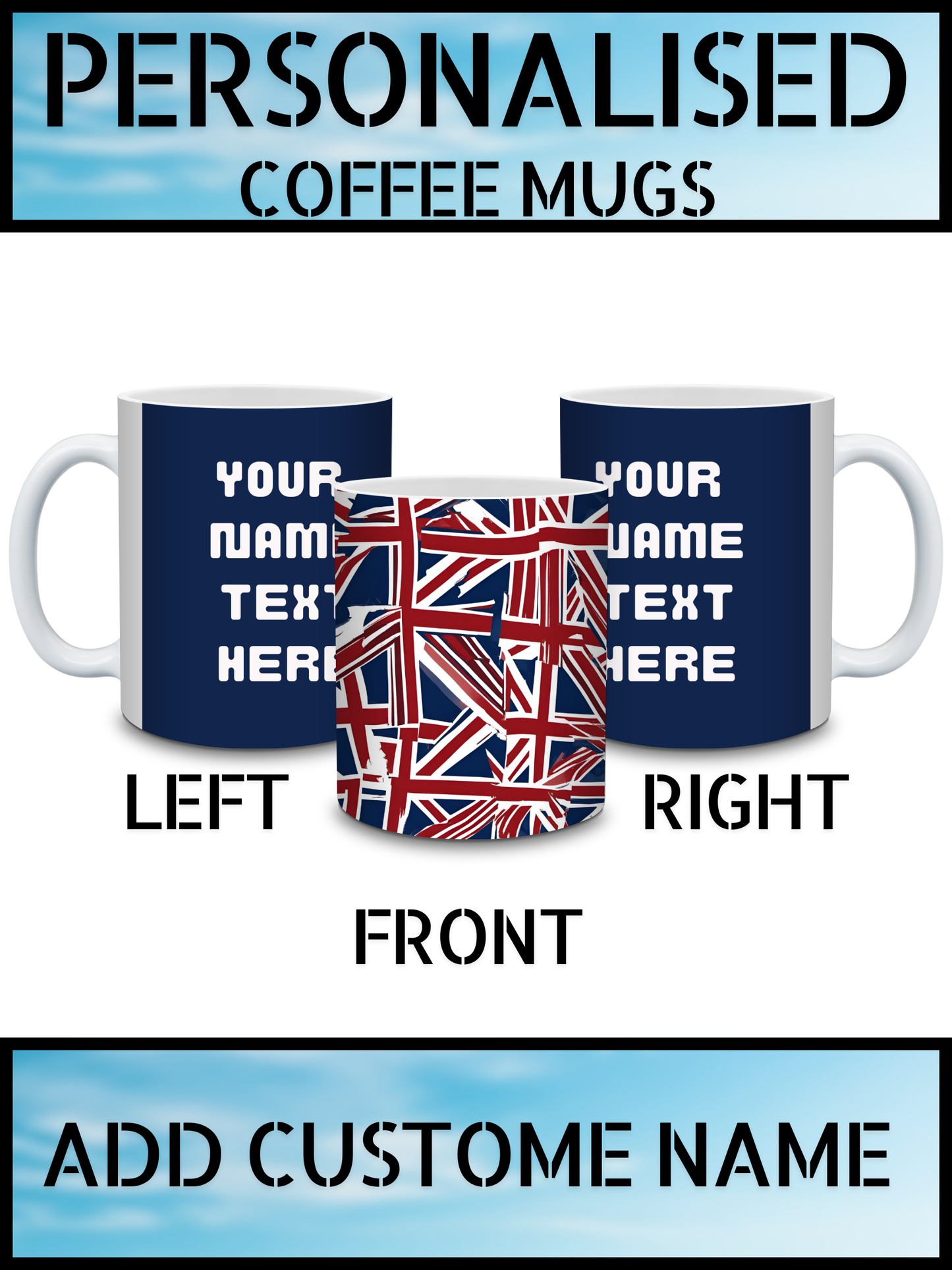 British Flag Union Jack Mug – Personalised Coffee Cup UK