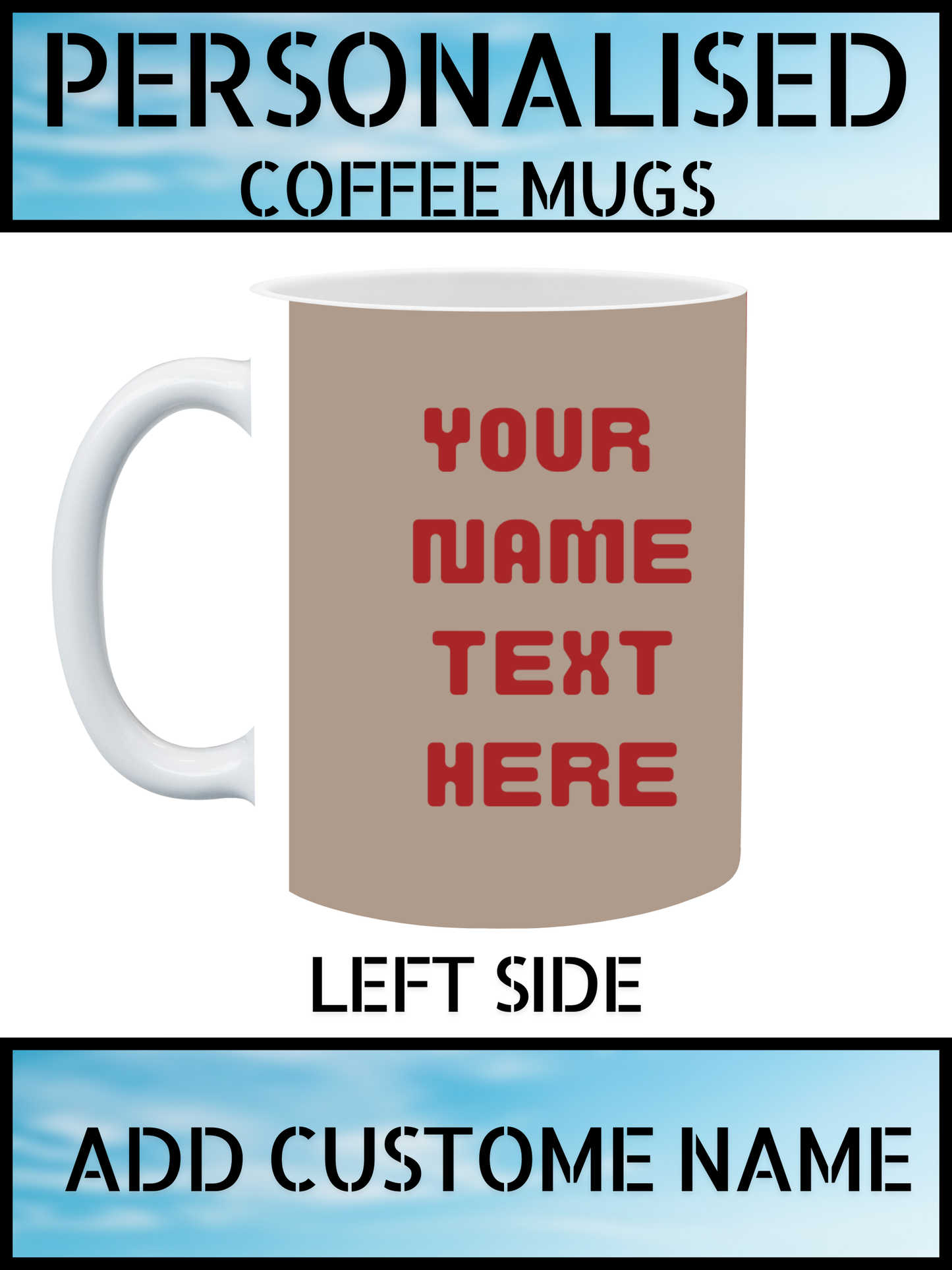 Union Jack Retro Style Coffee Mug – Custom Name Print | Best Value