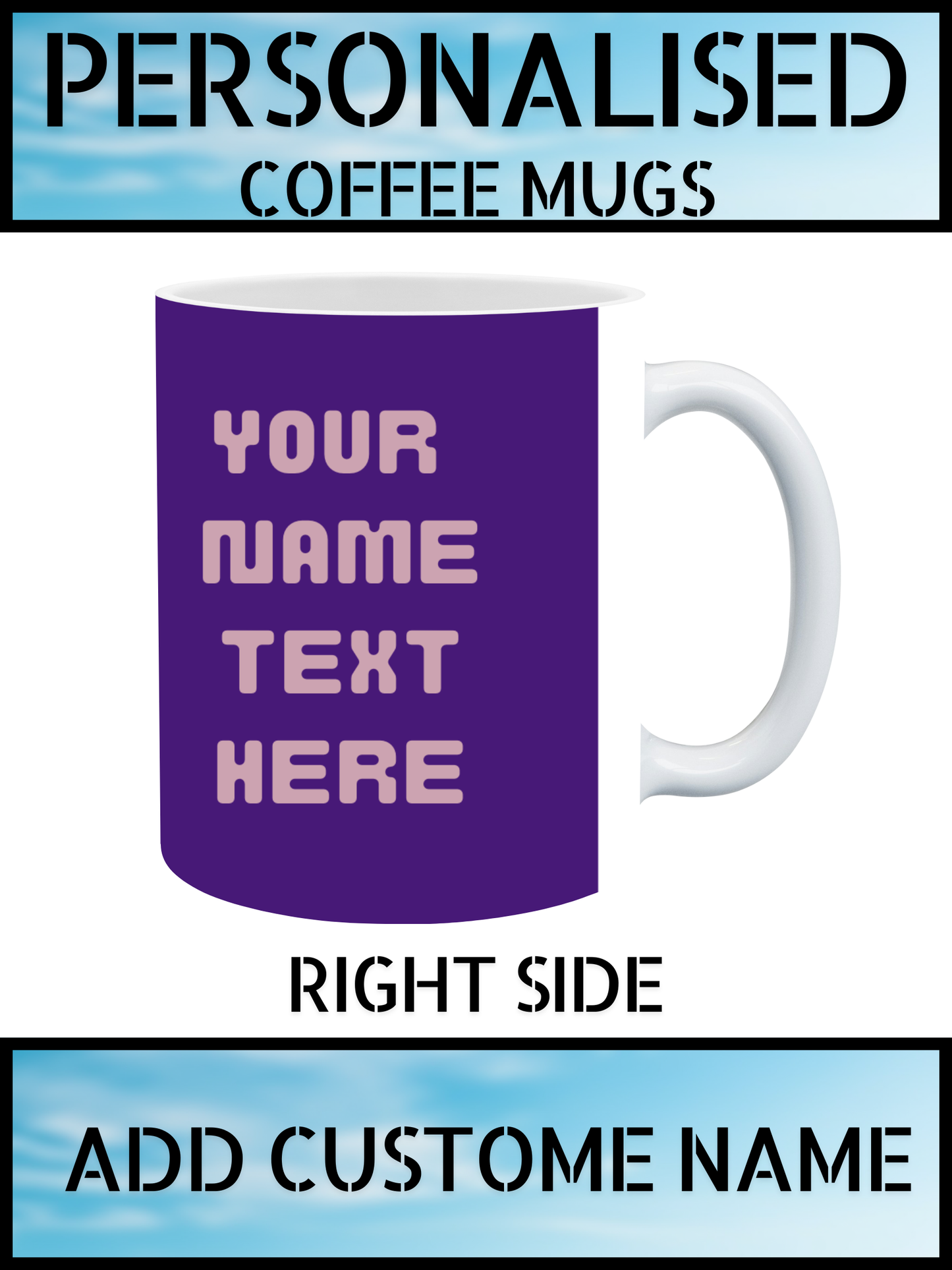 Personalised Eiffel Tower Coffee Mug – Custom Name | UK Print