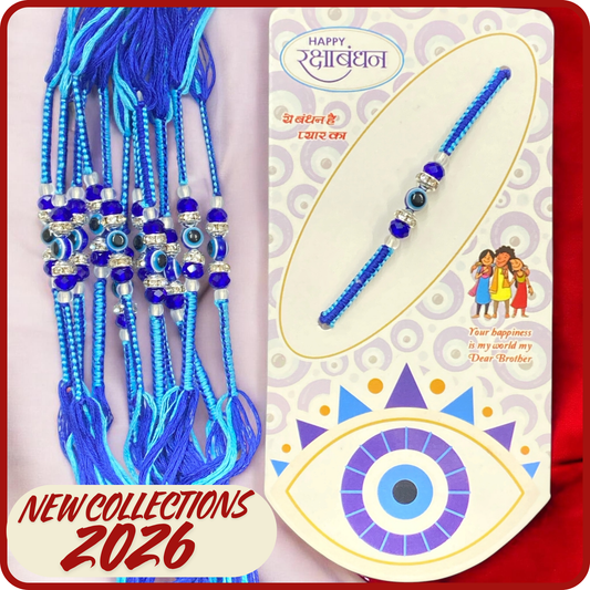 Blue Evil Eye Rakhi Thread Handmade [NK003]