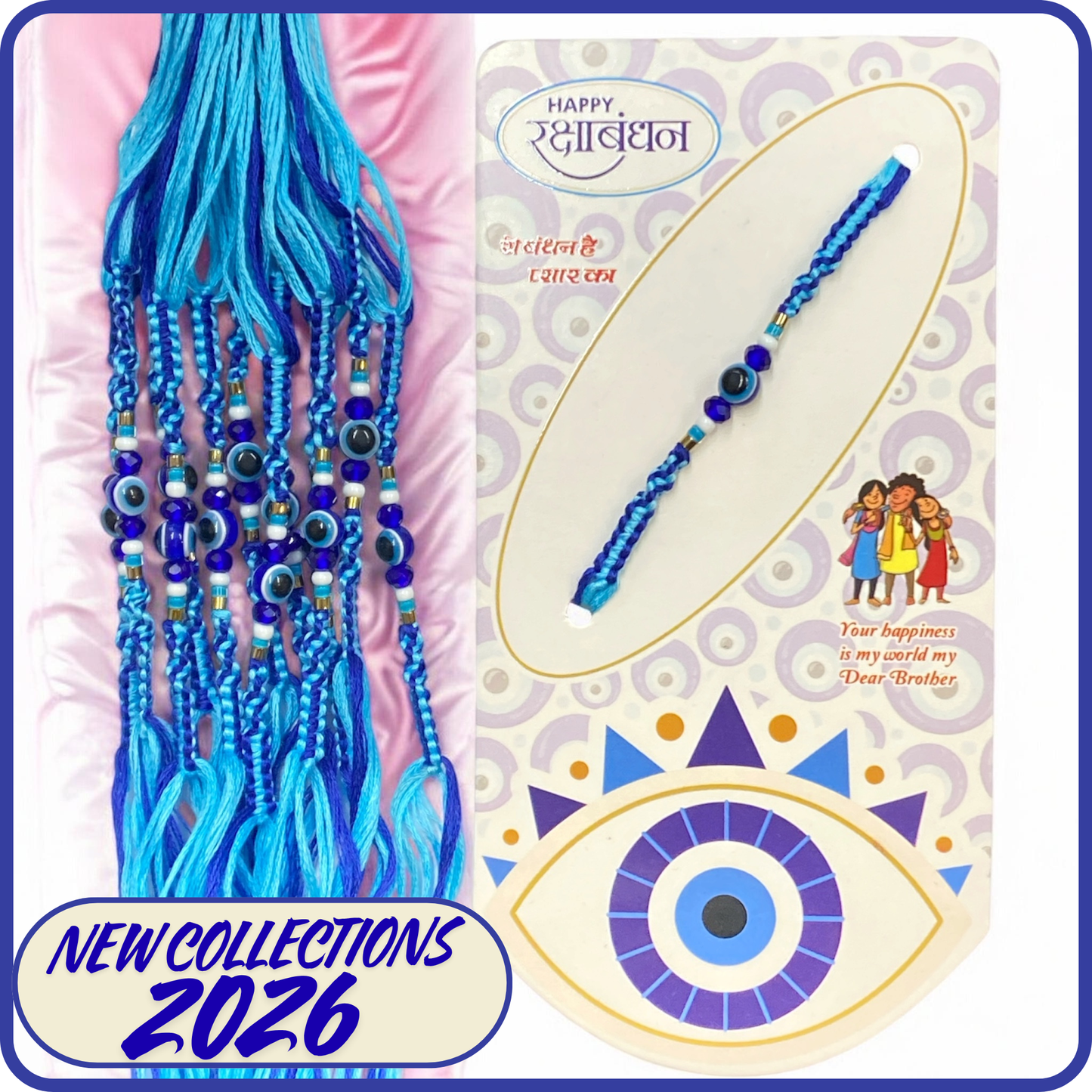 Blue Evil Eye Rakhi Thread Designer [NK004]