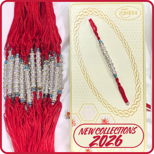 Fancy Beaded Rakhi Red Rhinestone [NK006]