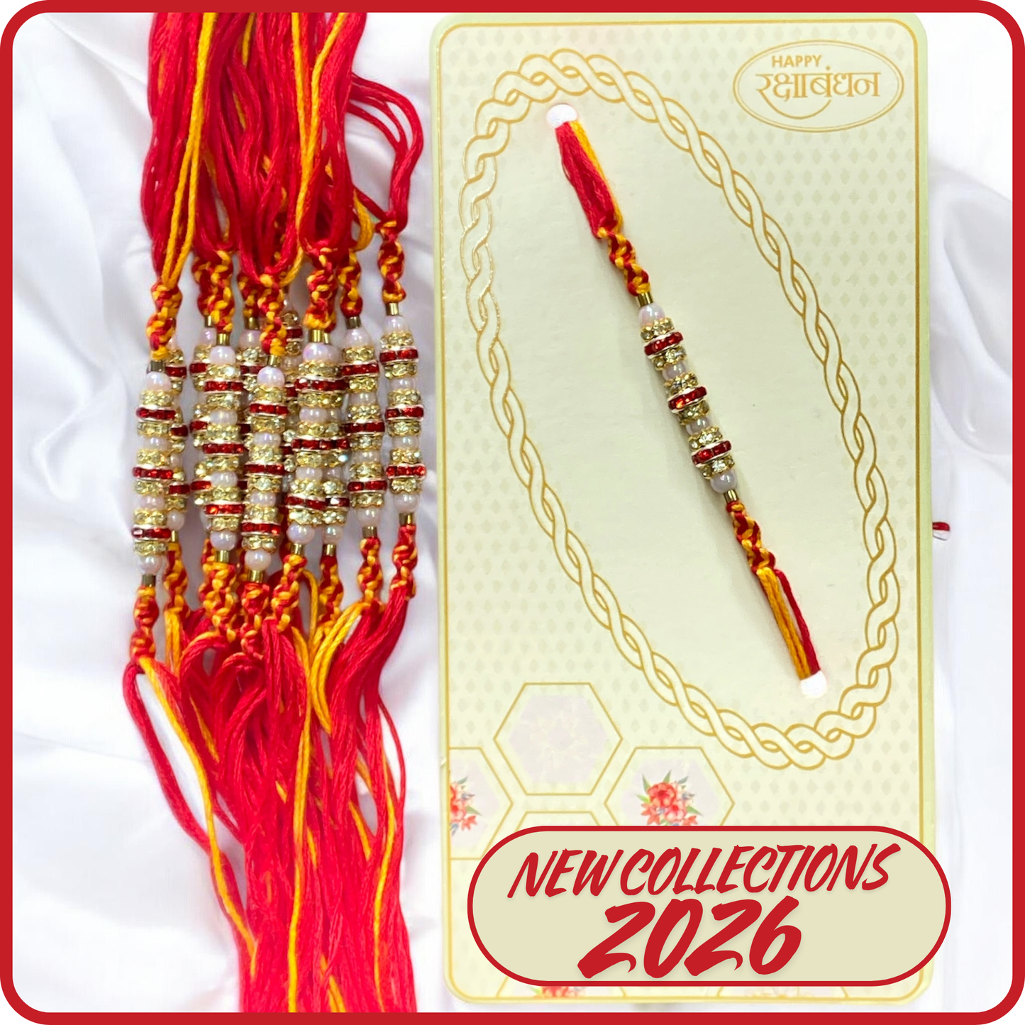 Designer Beaded Rakhi Mauli Thread [NK012]