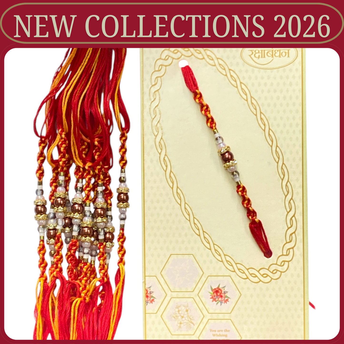 Traditional Mauli Beaded Rakhi Thread [NK020]