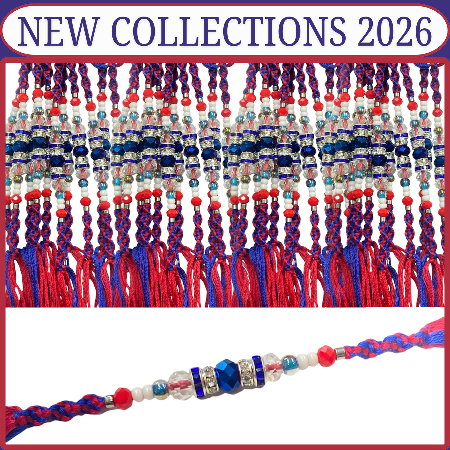 Premium Designer Beaded Rakhi Thread [NK025]