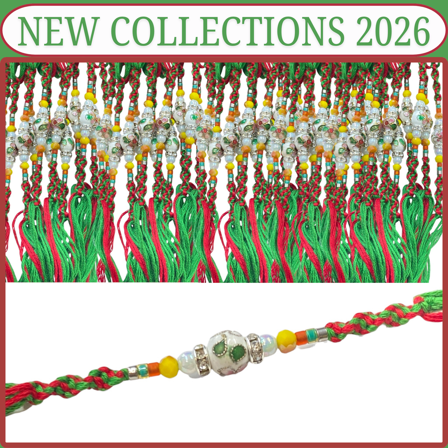 Rakhi Set Designer Beaded Threads [NK027]