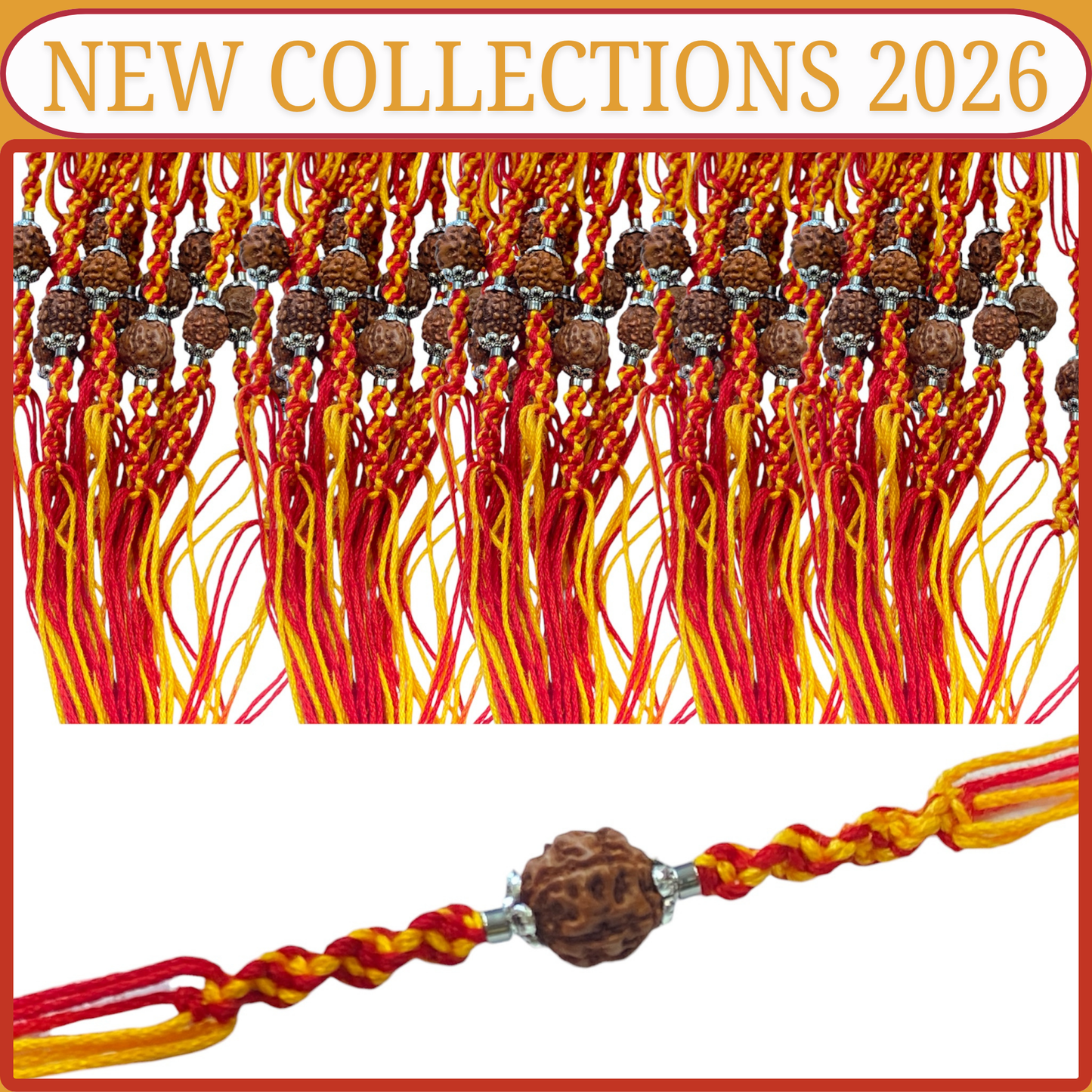 Rudraksha Beaded Rakhi Mauli Thread [NK029]