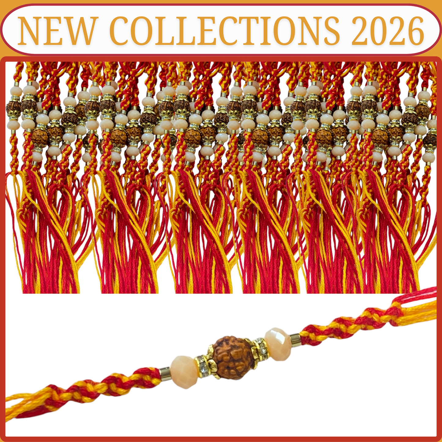 Traditional Rudraksha Beaded Rakhi [NK031]