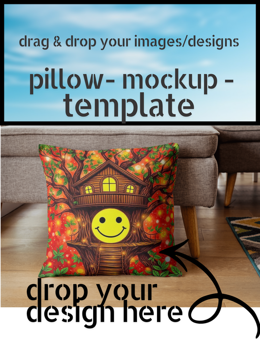 Editable Cushion Pillow Mockup Template for Canva | Sublimation Display