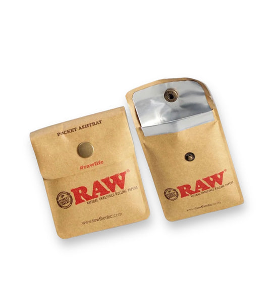 Genuine RAW Pocket Ashtray Stub Pouch Reusable Smoking Travel Holder