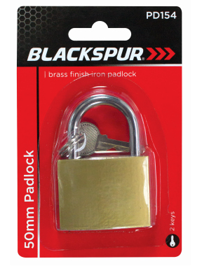 Heavy Duty 50mm Brass Finish Iron Padlock Security Padlock 2 Keys uk stock