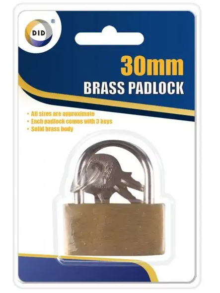 Brass padlock 30mm