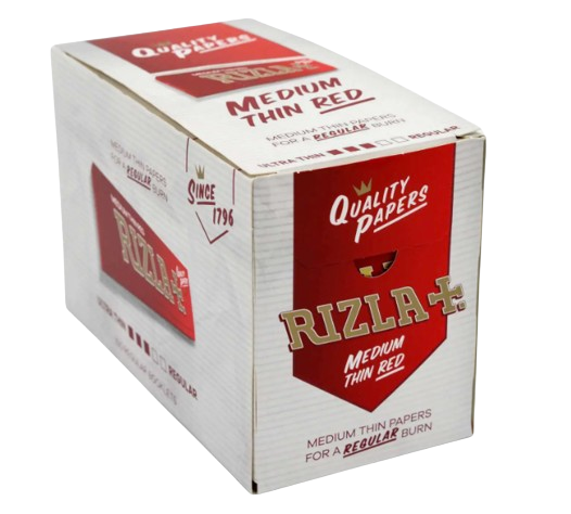 RIZLA RED -REGULAR ROLLING PAPER FULL BOX OF 100 BOOKLETS