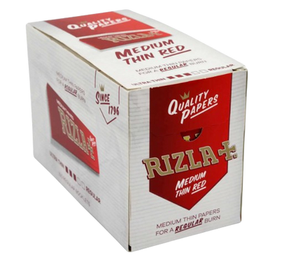 RIZLA RED -REGULAR ROLLING PAPER FULL BOX OF 100 BOOKLETS