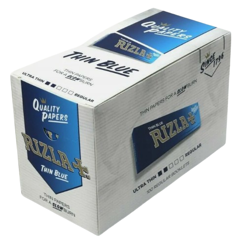 RIZLA BLUE REGULAR SIZE ROLLING PAPER - FULL BOX 100 BOOKLETS