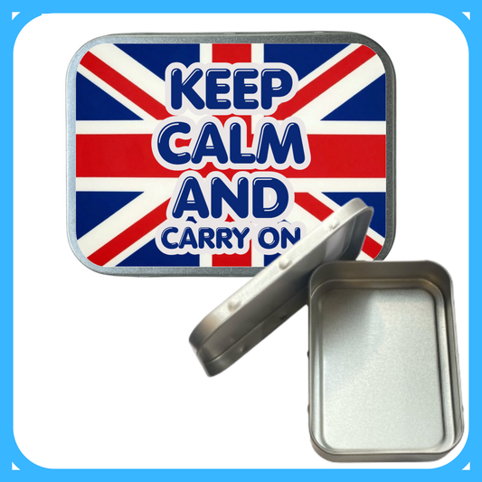 Union Jack Keep Calm & Carry On Metal Storage Tin