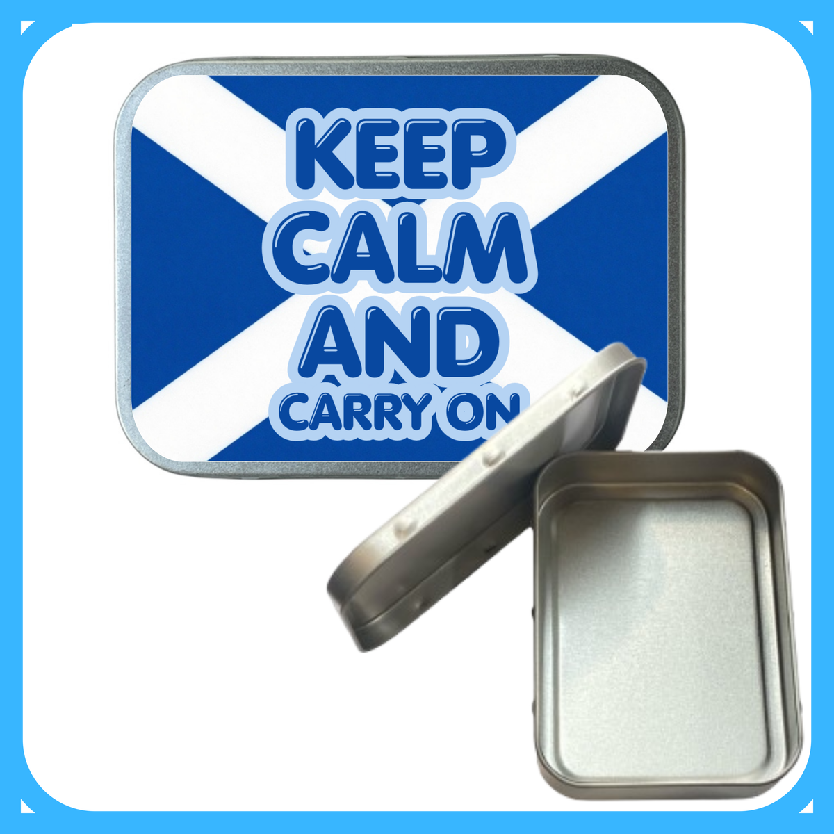 Scottish Flag Keep Calm & Carry On Metal Storage Tin