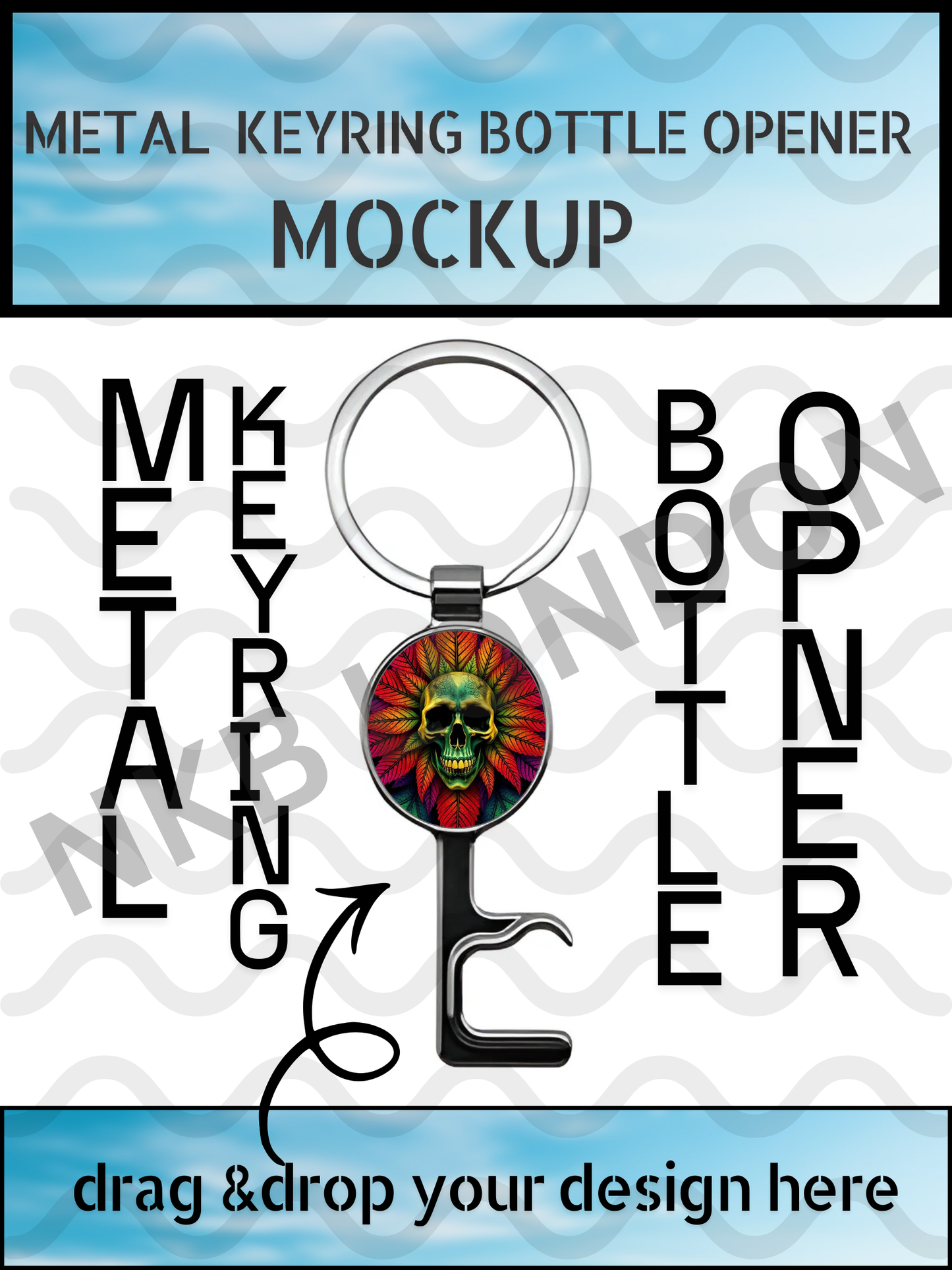 Keyring Bottle Opener Mockup – Editable Canva Template