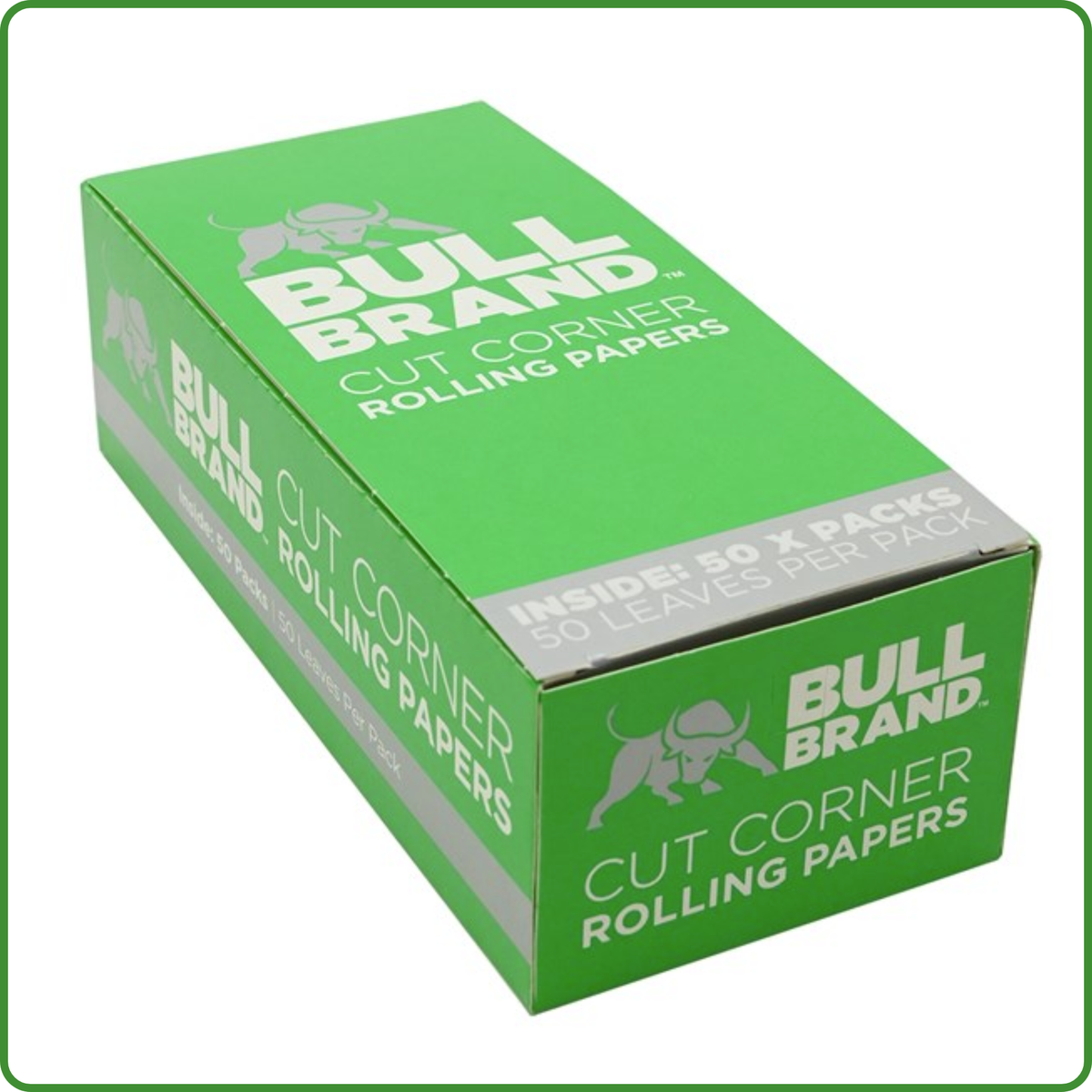 Bull Brand Green Regular Rolling Papers – Full Box of 50 Booklets
