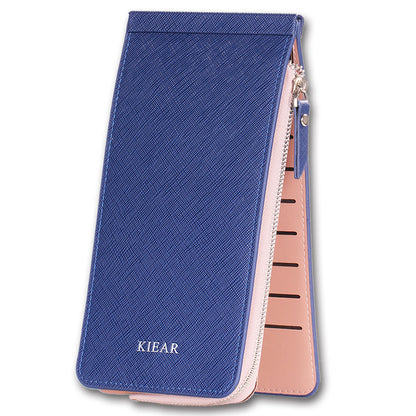 Large Capacity Men And Women Couple Card Holder Long Bank Card Credit Card Holder Multiple Card Slots Zipper Wallet