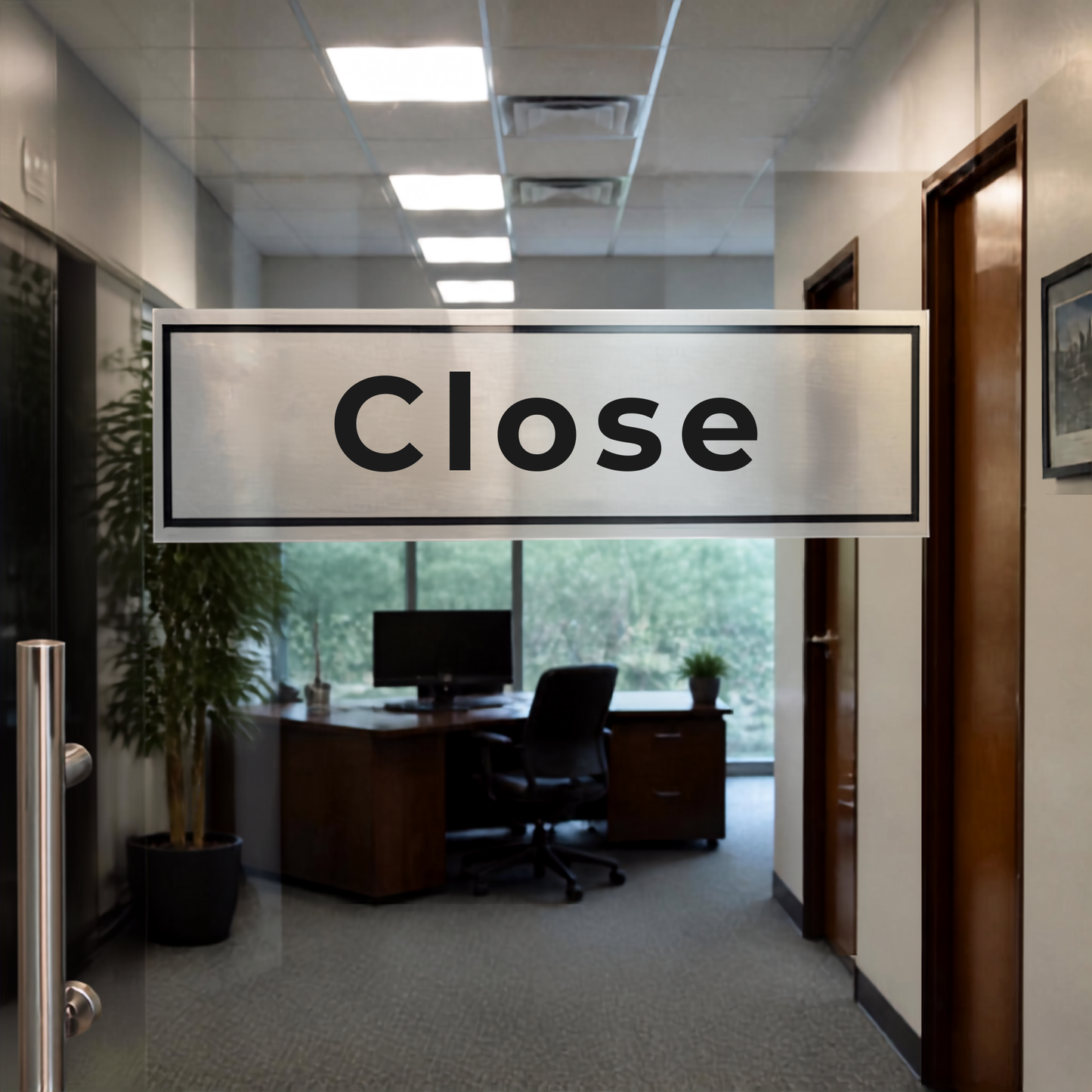 Aluminium Self Adhesive Door Sign [CLOSE]