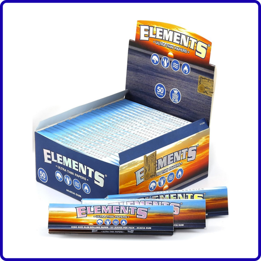 Elements King Size Slim Rolling Papers – Full Box of 50 Booklets