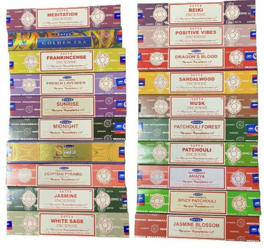 Bulk Buy 12 Pack Box 15g Satya Nag Champa Incense Joss Insence Sticks Insense