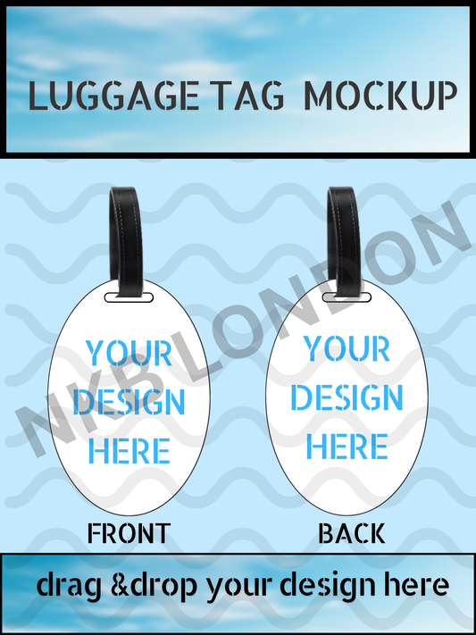 Oval Luggage Tag Mockup – Editable Canva Template