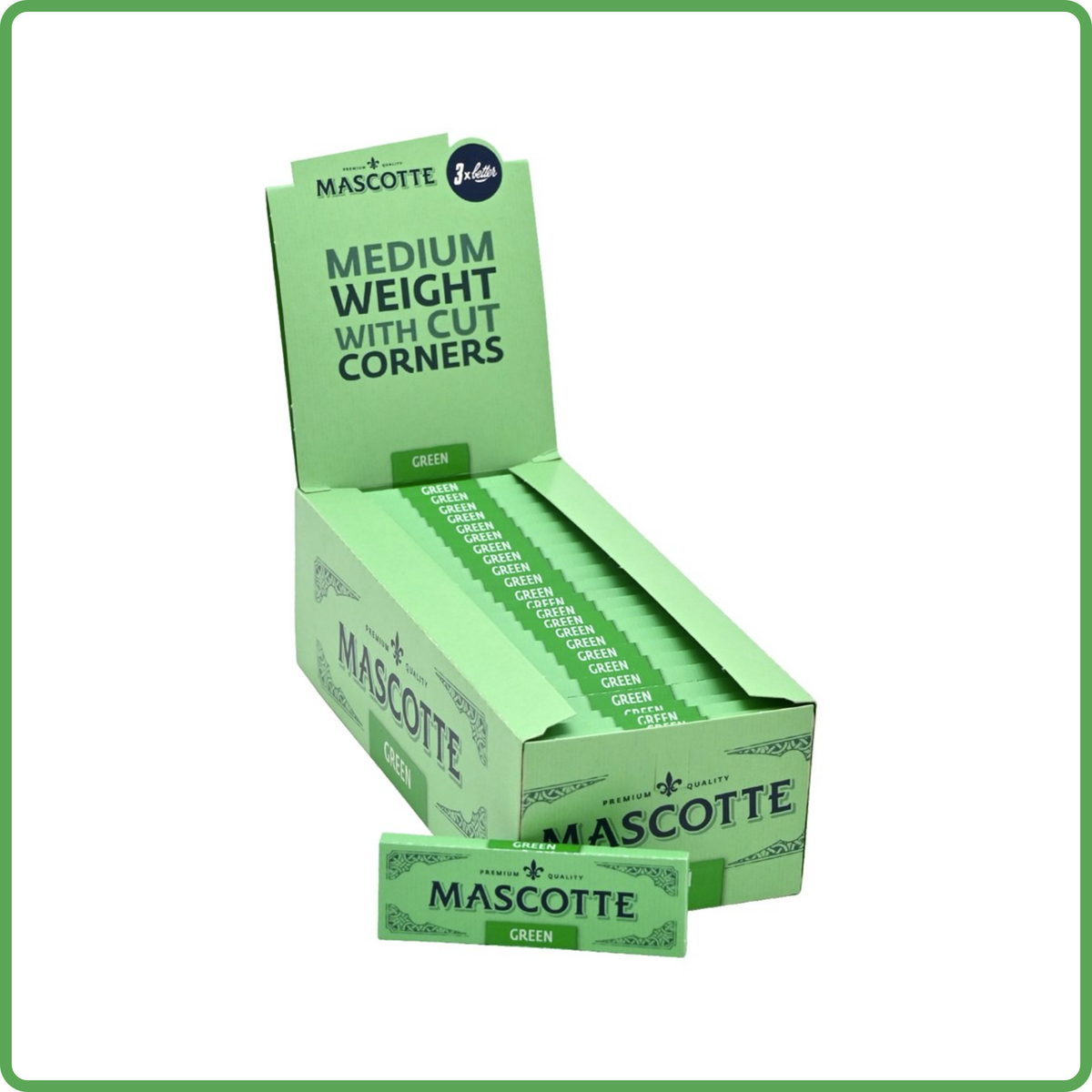 Mascotte Green Regular Rolling Papers – Full Box of 50 Booklets