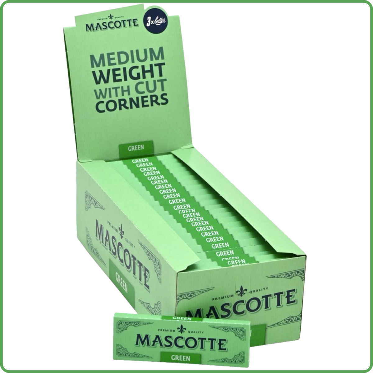 Mascotte Green Regular Rolling Papers – Full Box of 50 Booklets