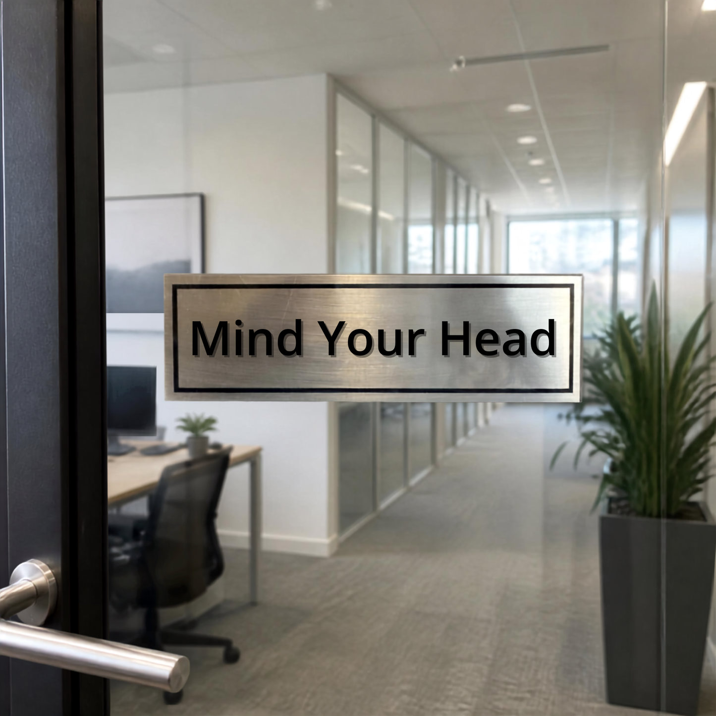 Aluminium Self Adhesive Door Sign [MIND YOUR HEAD]