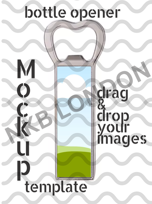Editable Metal Bottle Opener Mockup | Canva Template for Sublimation Printing | Digital Download by NKB London UK Ltd