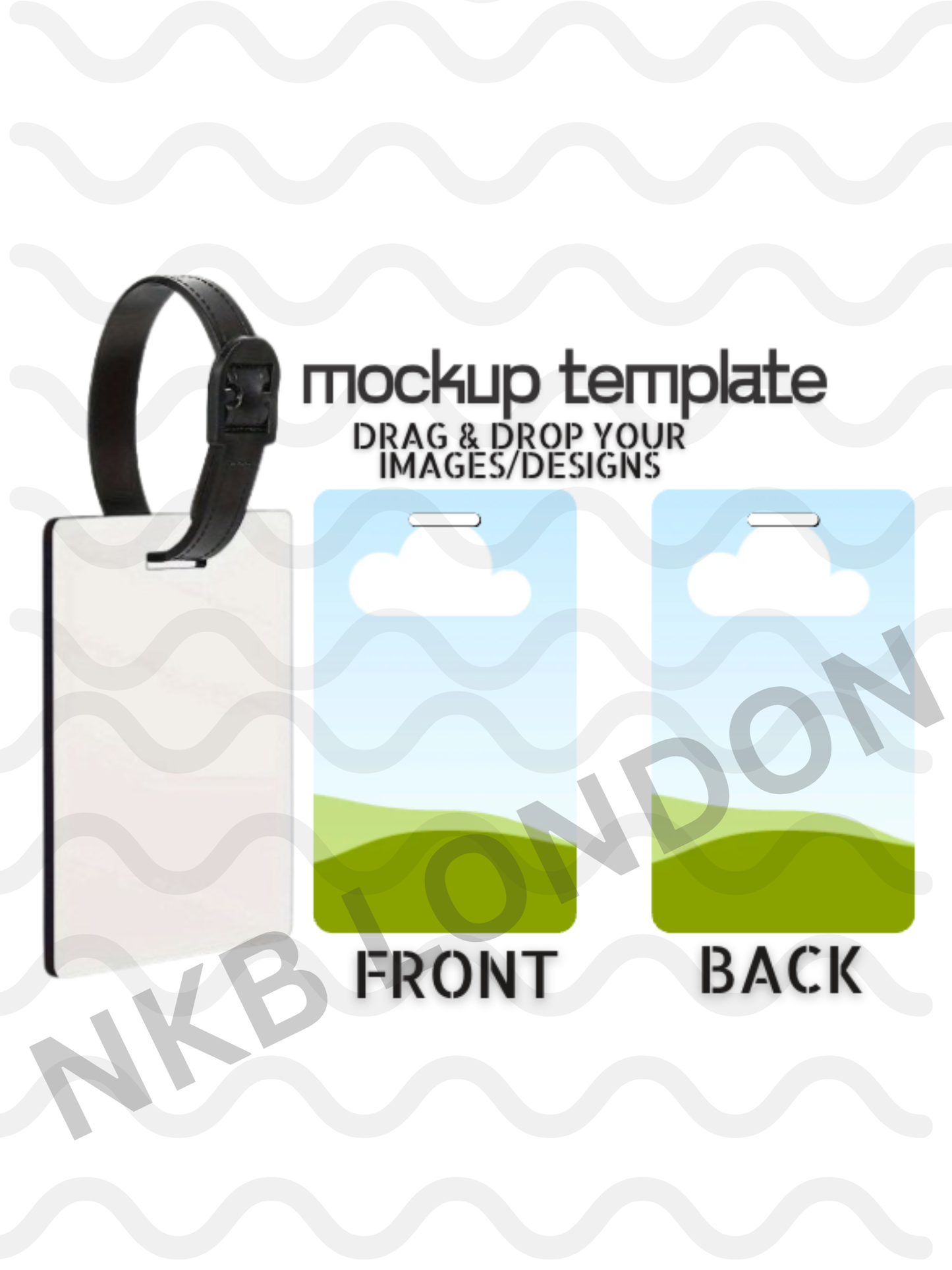 Editable Luggage Tag Mockup | Canva Template for Sublimation | Digital Download by NKB London UK Ltd