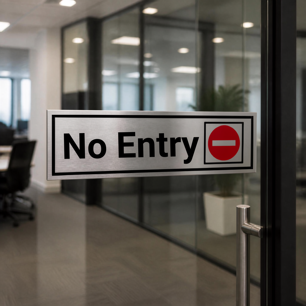 Aluminium Self Adhesive Door Sign [NO ENTRY]