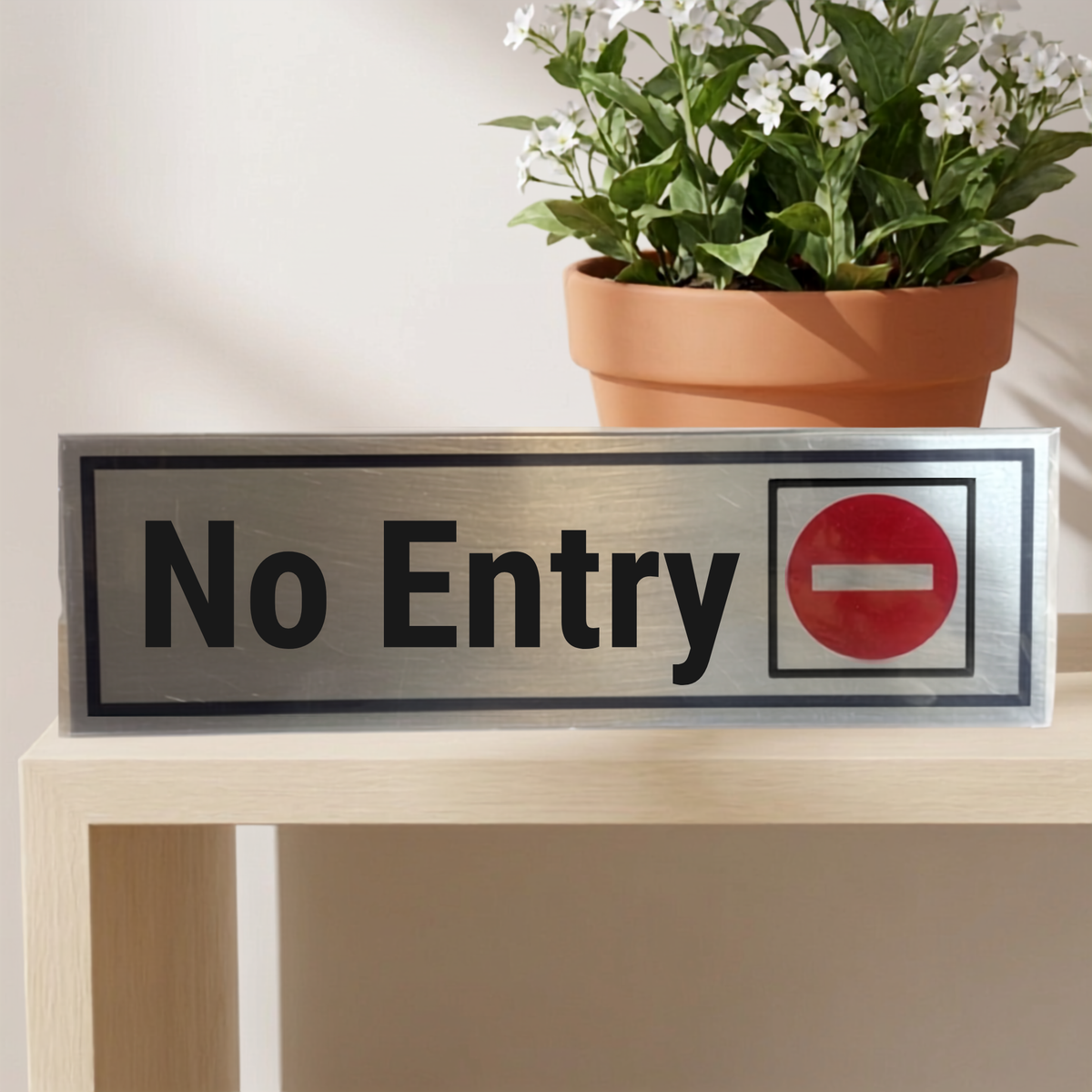 Aluminium Self Adhesive Door Sign [NO ENTRY]