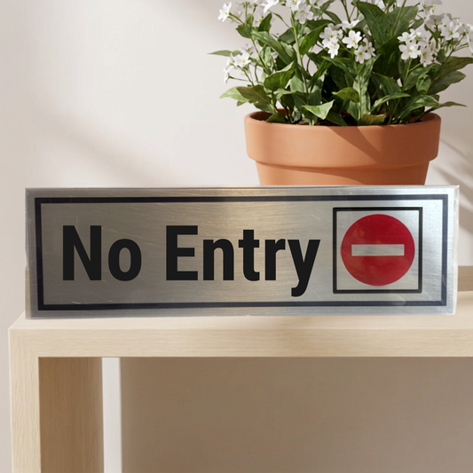 Aluminium Self Adhesive Door Sign [NO ENTRY]
