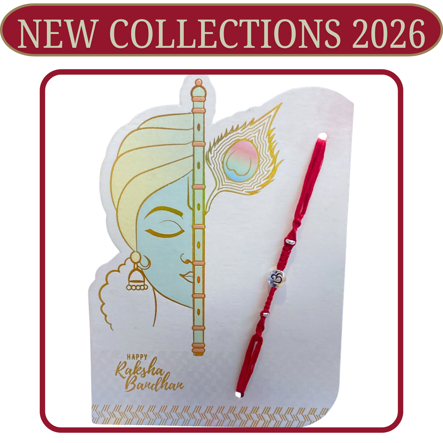 Fancy Designer Rakhi for Brother – Om Beaded Thread Bracelet Rakhi 2025 | UK Rakhi Supplier