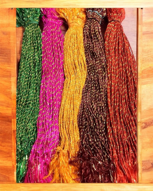 Handmade Plain Rakhi Thread - Multi-Colored Pack of 6 (Random Mix)