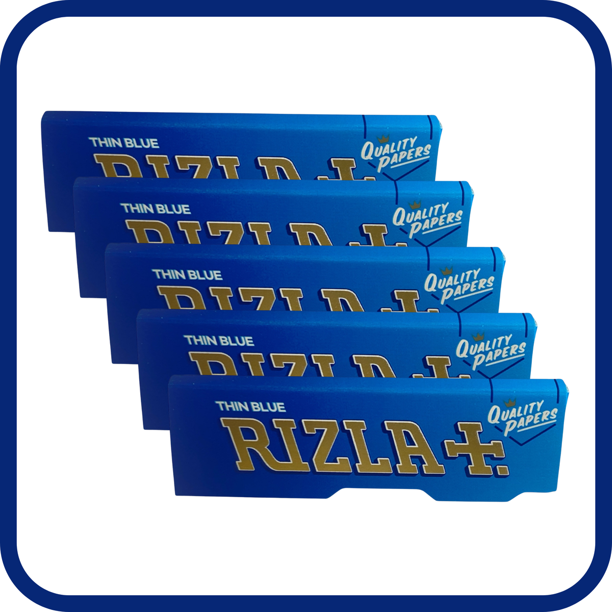 Rizla Blue Standard Rolling Papers – Pack of 5 | 50 Leaves Each
