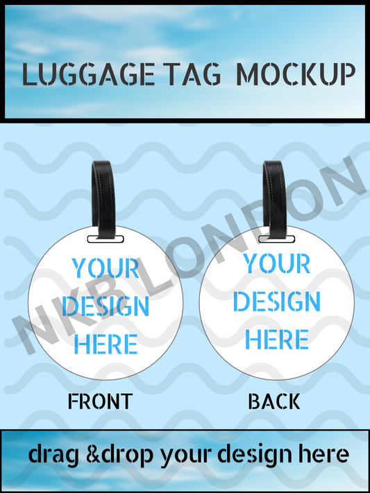 Round Luggage Tag Mockup – Editable Canva Template