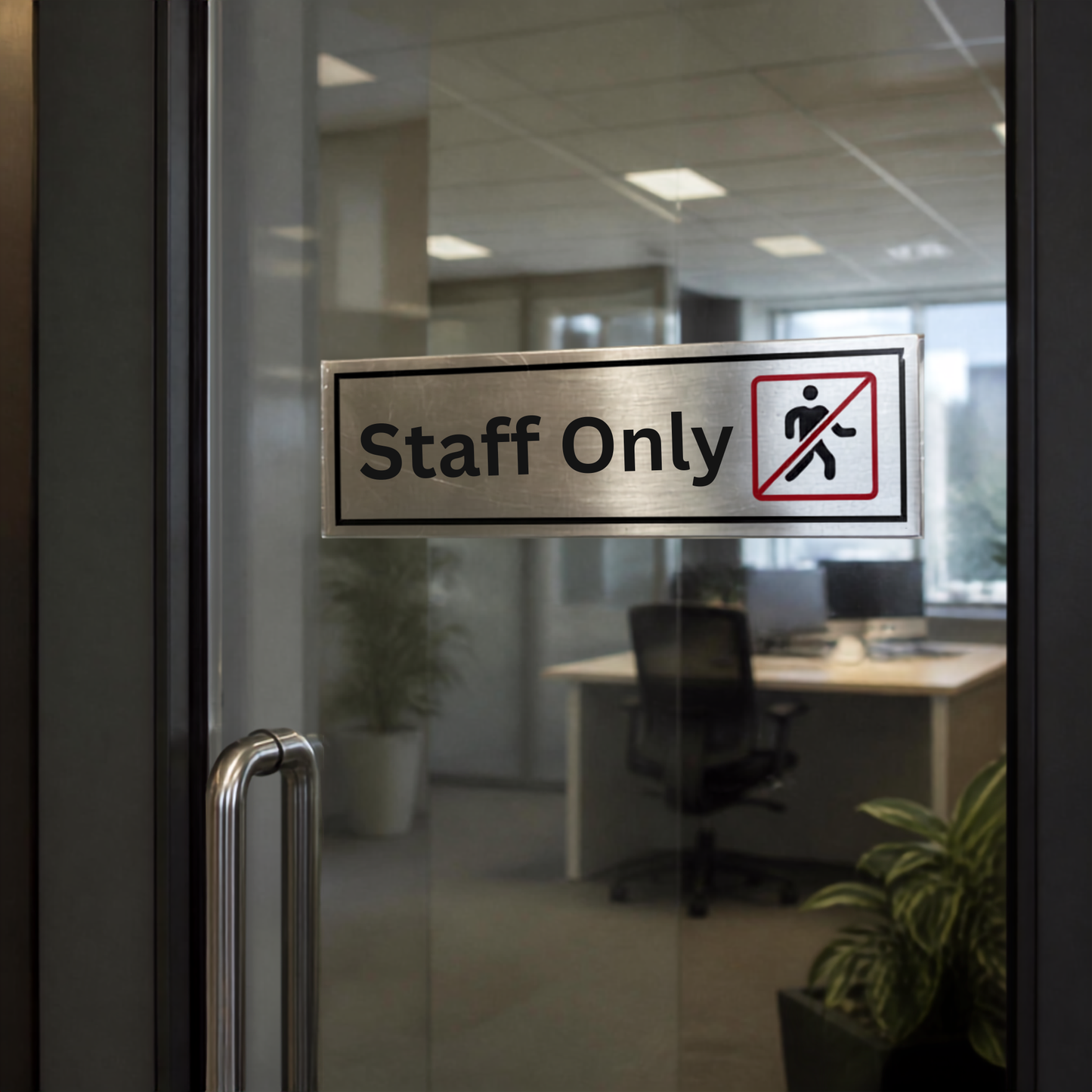 Aluminium Self Adhesive Door Sign [STAFF ONLY]