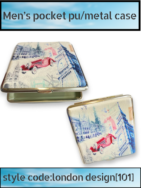 King Size PU Leather Metal Pocket Case – London Symbols Design