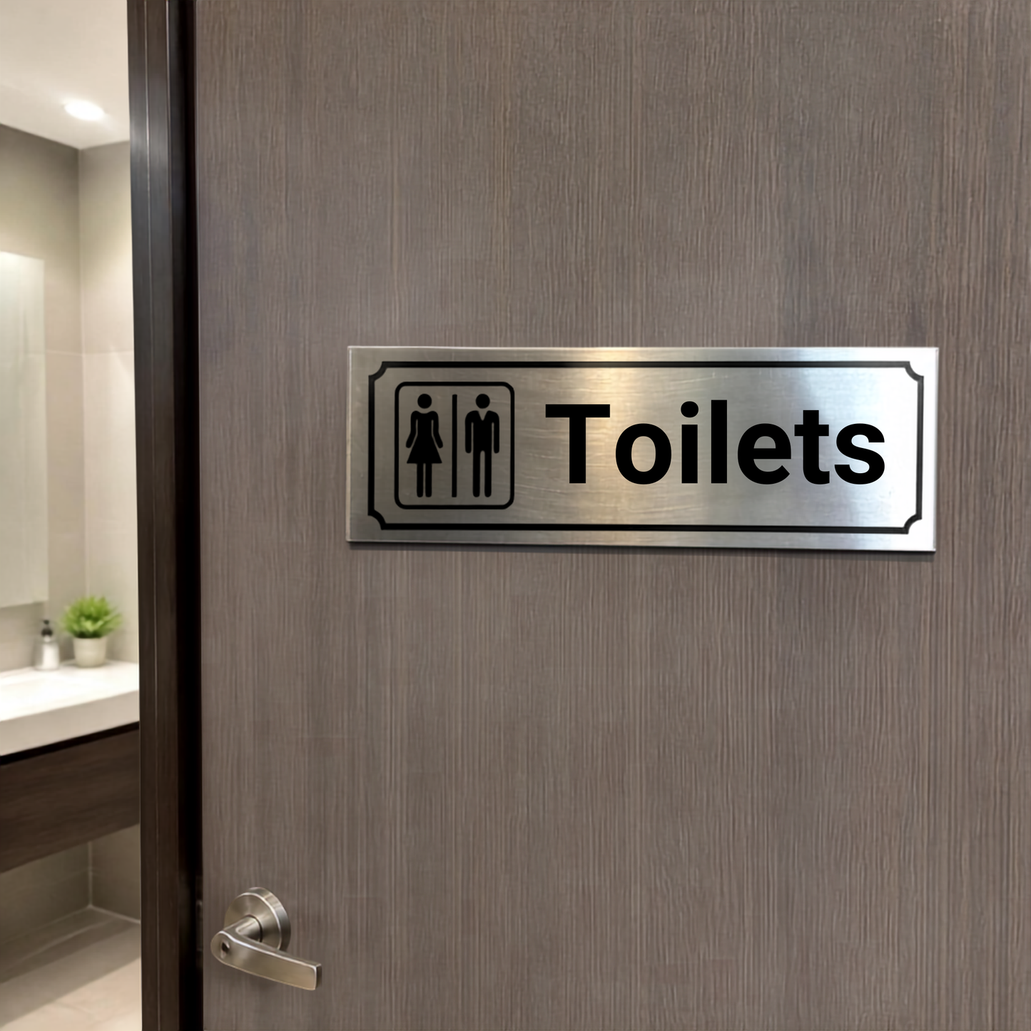 Aluminium Self Adhesive Door Sign [TOILETS]