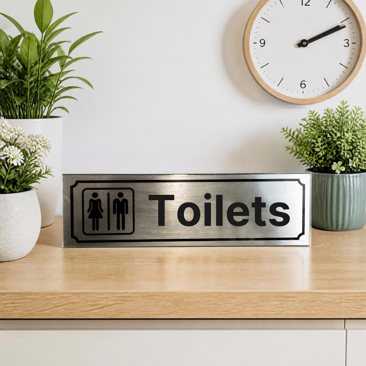 Aluminium Self Adhesive Door Sign [TOILETS]