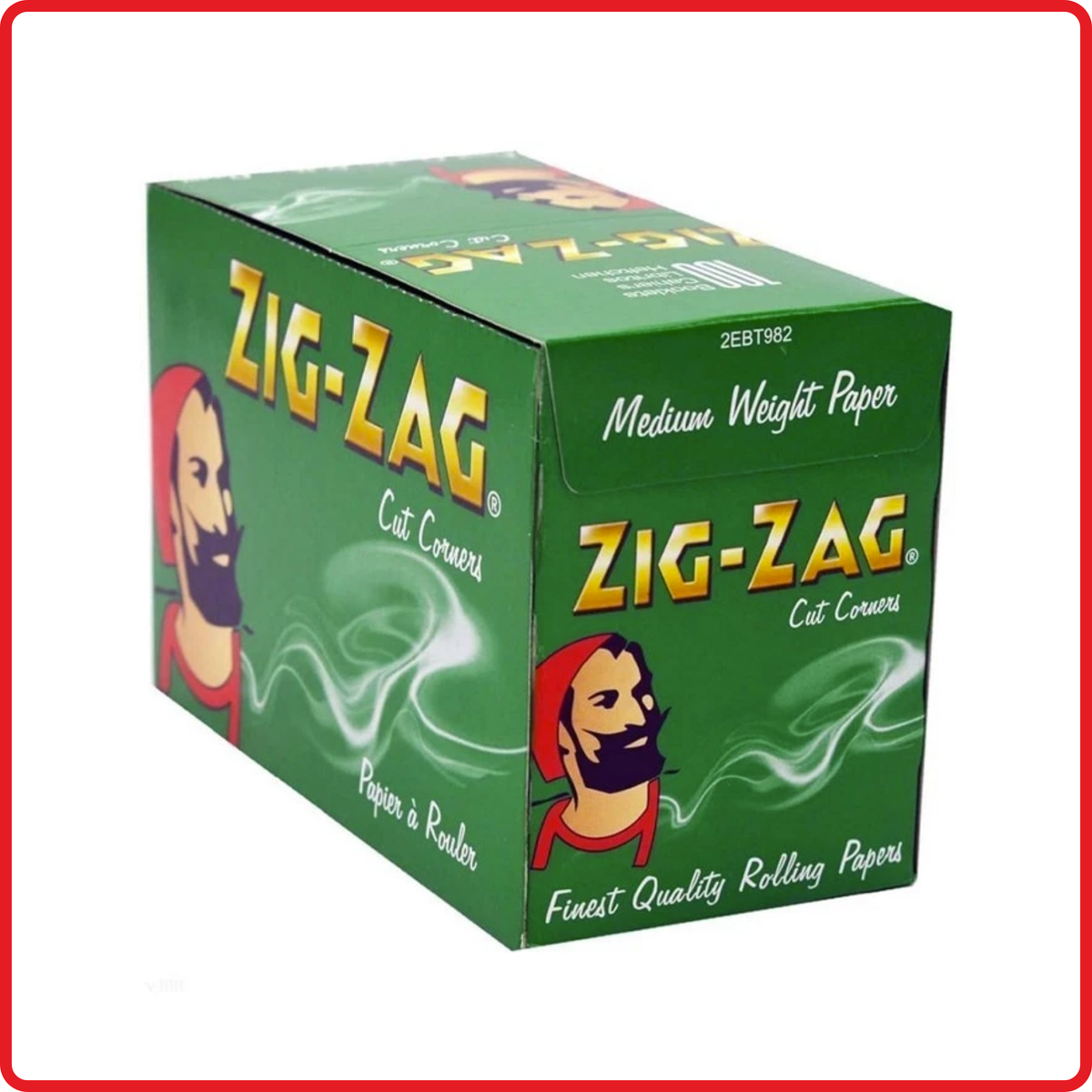 Zig-Zag Green Regular Rolling Papers – Full Box of 100 Booklets