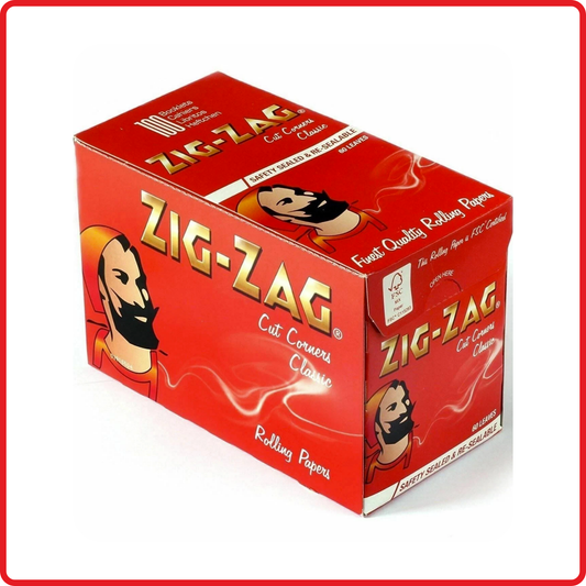 Zig-Zag Red Regular Rolling Papers – Full Box of 100 Booklets